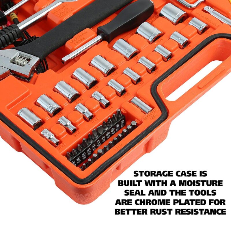 GreatNeck 125 Piece Marine Tool Kit for Boats, Waterproof Case, Chrome-Plated Tools - Image 10