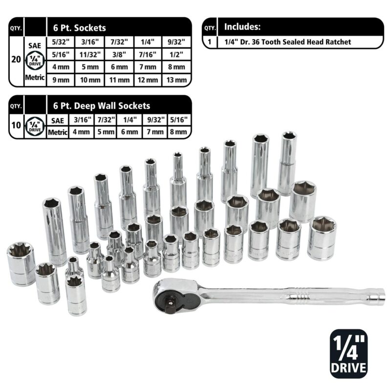 GreatNeck 82-Piece Multi-Drive Mechanic's Tool Set - SAE and Metric - Image 4