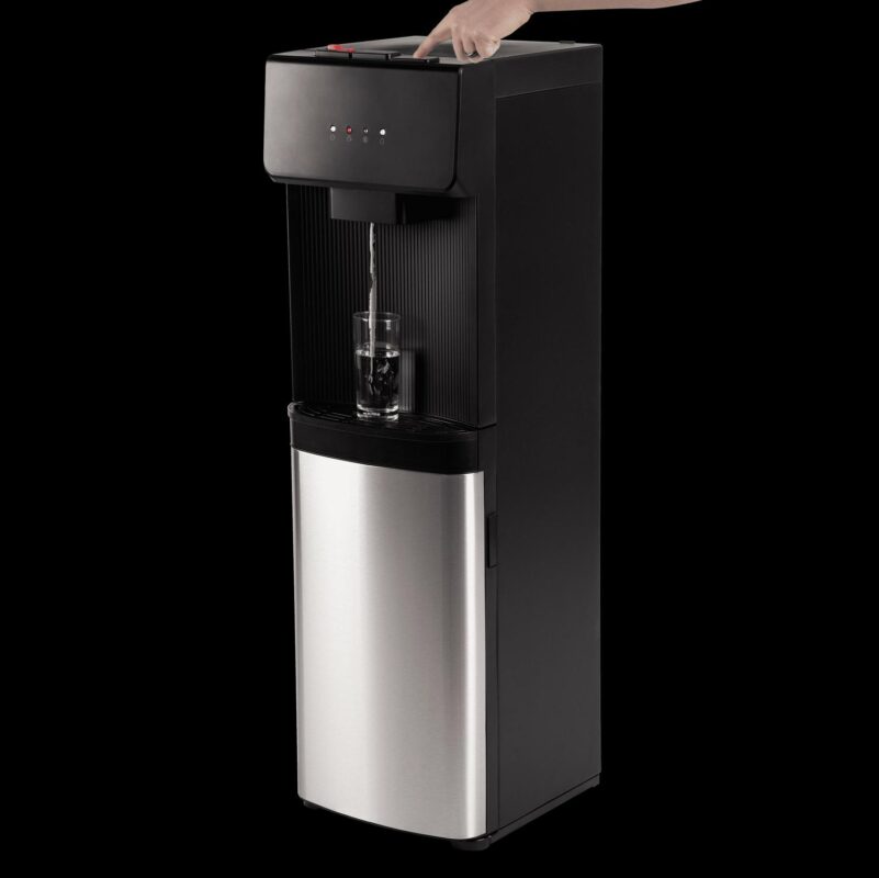 Great Value Bottom Loading Hot/Cold/Room Temp. Water Dispenser, Black/Stainless Steel Water Cooler, 41  High - Image 5