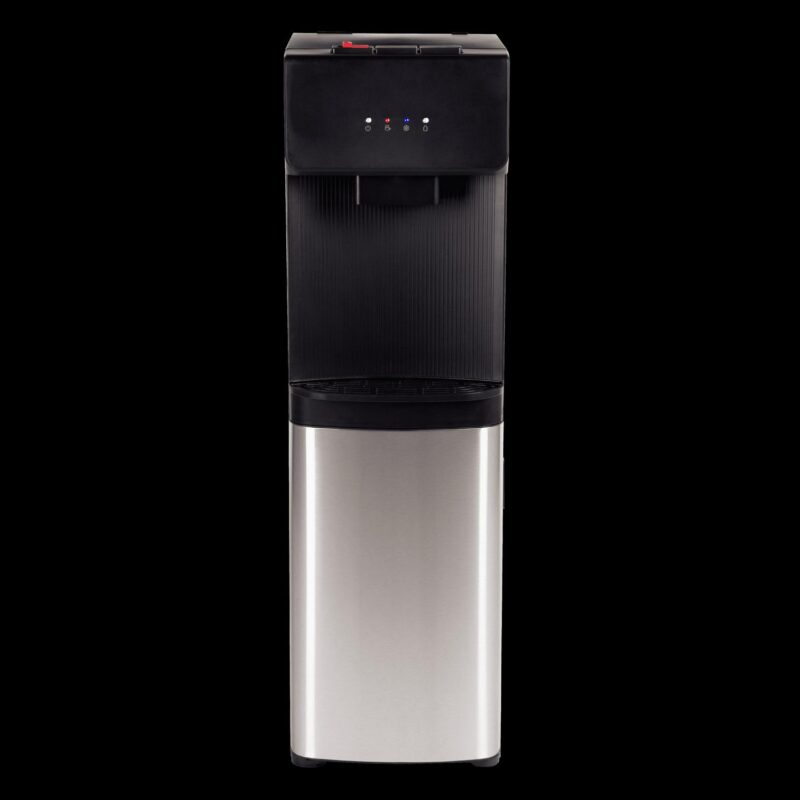 Great Value Bottom Loading Hot/Cold/Room Temp. Water Dispenser, Black/Stainless Steel Water Cooler, 41  High