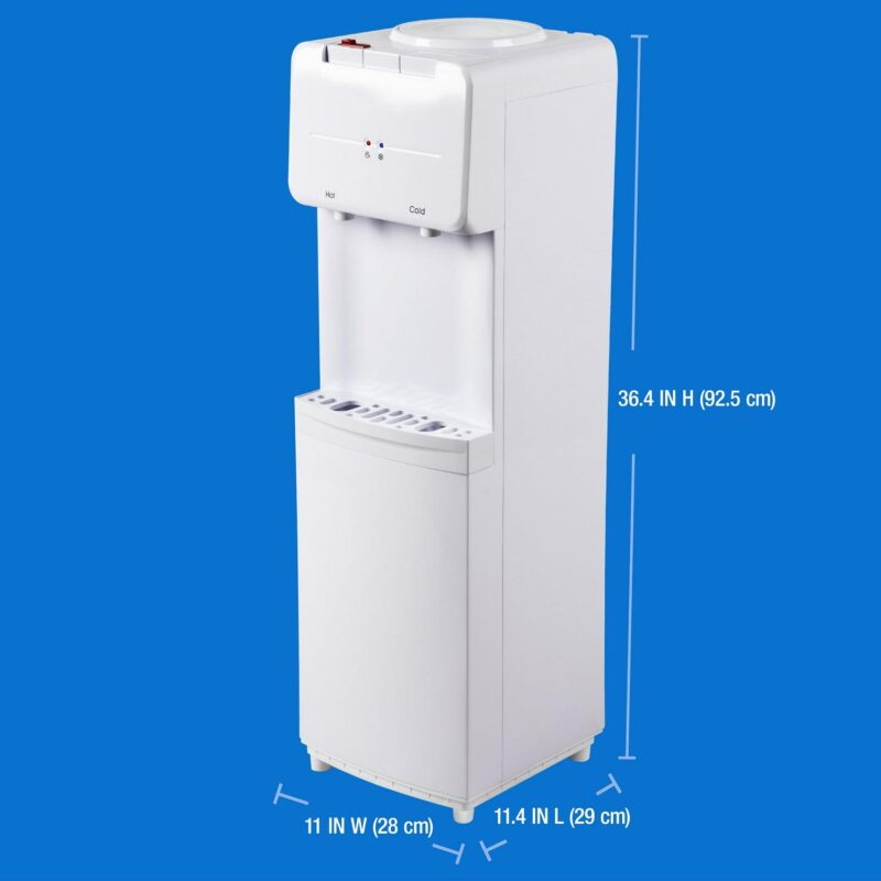 Great Value Top Loading Hot, Cold Temperature Water Dispenser, White Water Cooler, 36.4  High - Image 2