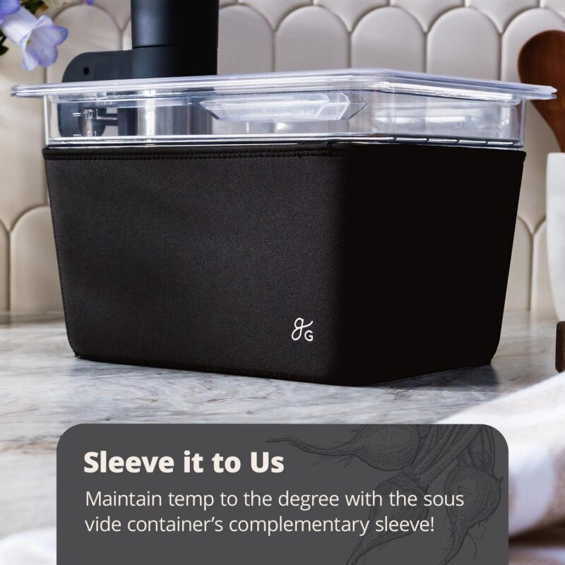 Greater Goods Top Sous Vide Container 12 Qt w Stainless Steel Rack,Sleeve and Lid(Onyx Black) - Image 2