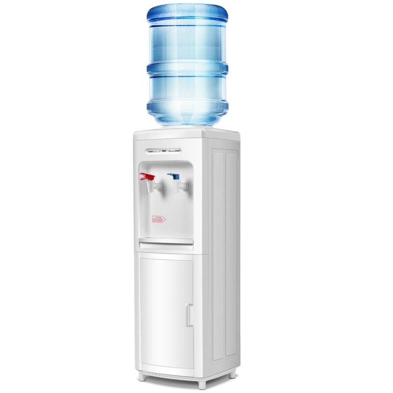 Gymax 5 Gallon Top Loading Hot and Cold Water Dispenser Cooler w/ Storage Cabinet - Image 3