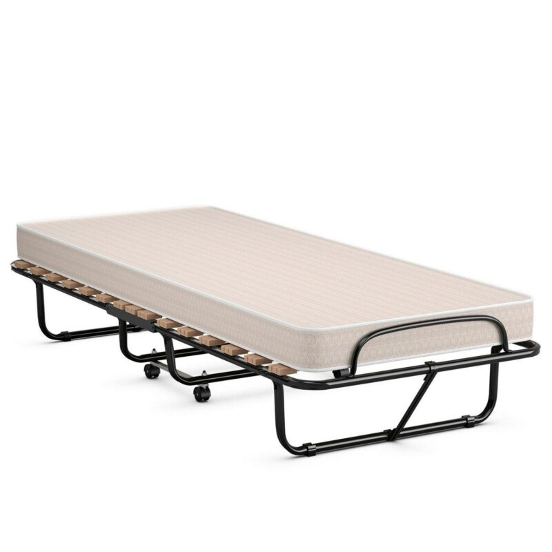 Gymax Folding Bed Rollaway Extra Guest W/ Memory Foam Mattress Made in Italy - Image 9
