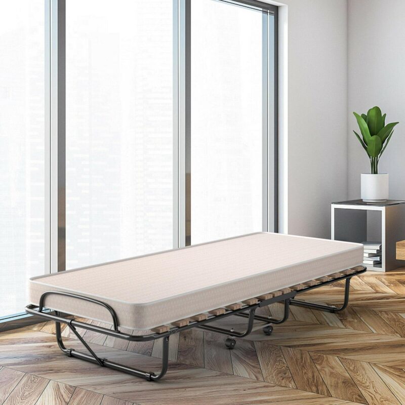 Gymax Folding Bed Rollaway Extra Guest W/ Memory Foam Mattress Made in Italy - Image 3