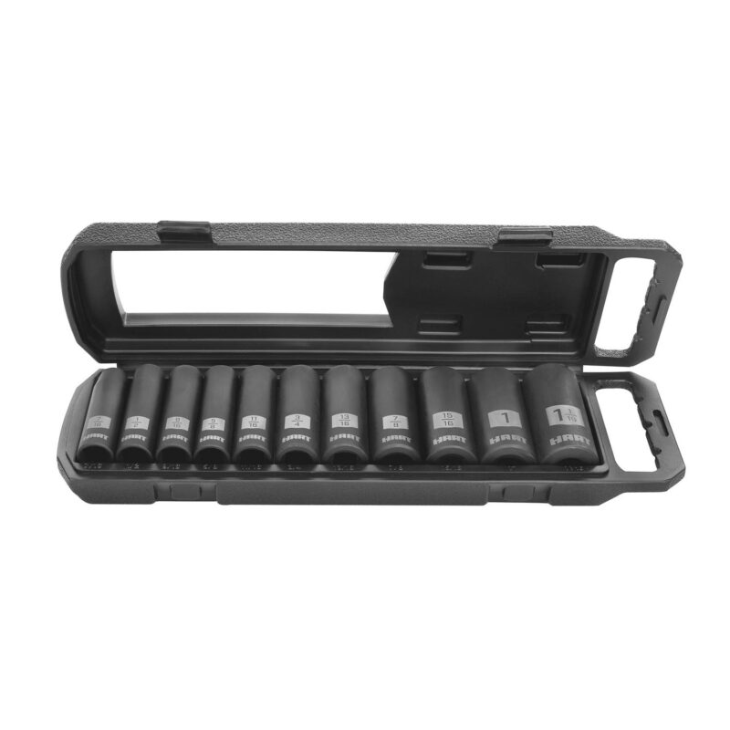 HART 1/2-inch Drive SAE and MM Impact Socket Set, Chrome Vanadium