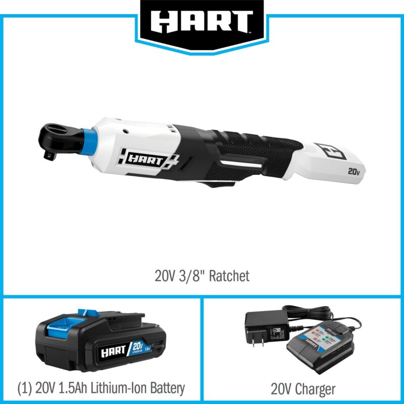 HART 20-Volt 3/8-inch Battery-Powered Ratchet Kit, (1) 1.5Ah Lithium-Ion Battery - Image 5