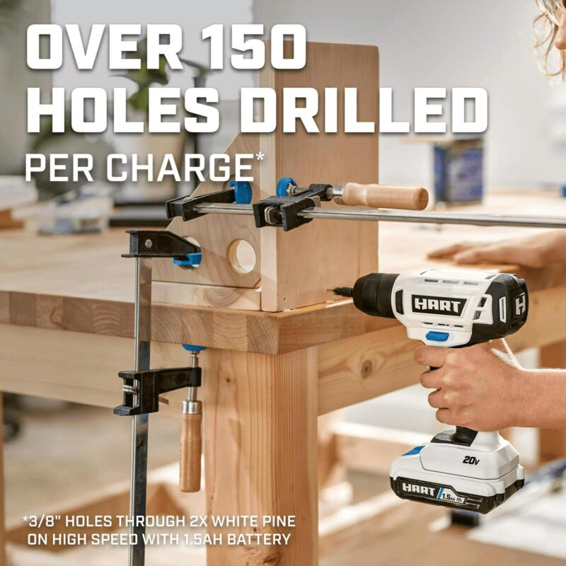 HART 20-Volt 3/8a Drill/Driver Kit, Generation 2, (1) 1.5Ah Lithium-Ion Battery - Image 3