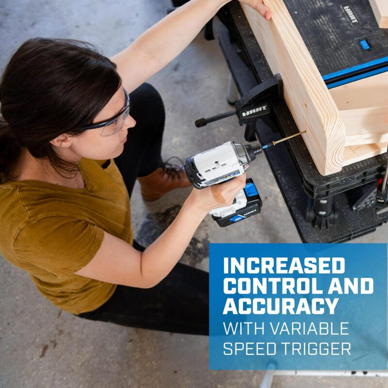 HART 20-Volt Brushless Impact Driver Kit (1) 20-Volt 2.0Ah Lithium-ion Battery - Image 9