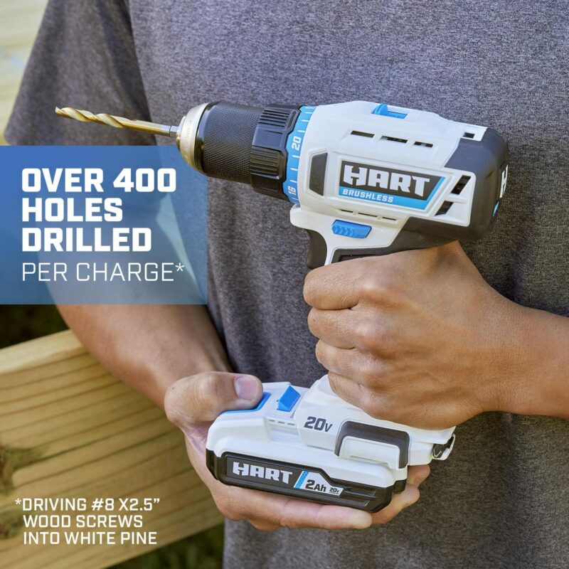 HART 20-Volt Brushless 1/2-inch Drill/Driver Kit, Gen 2 - Image 3