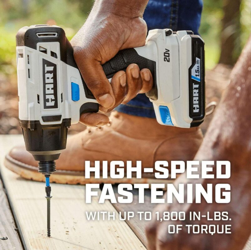 HART 20-Volt Cordless 1/4  Hex Chuck Impact Driver Kit, (2) 1.5Ah Lithium-Ion Batteries, Gen 2 - Image 3
