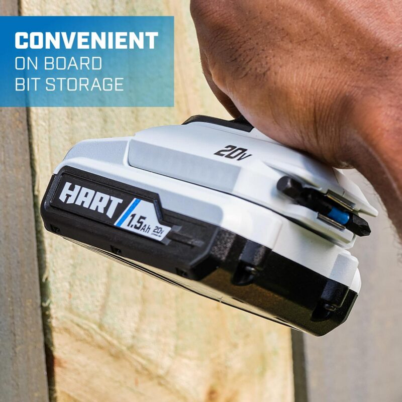 HART 20-Volt Cordless 1/4  Hex Chuck Impact Driver Kit, (2) 1.5Ah Lithium-Ion Batteries, Gen 2 - Image 8