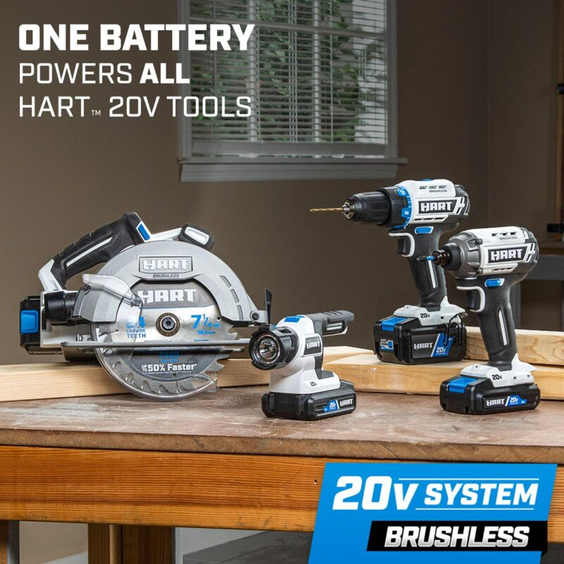 HART 20 Volts 4-Tool Brushless Combo Kit, (1) 2.0Ah and (1) 4.0Ah Lithium-Ion Battery - Image 19