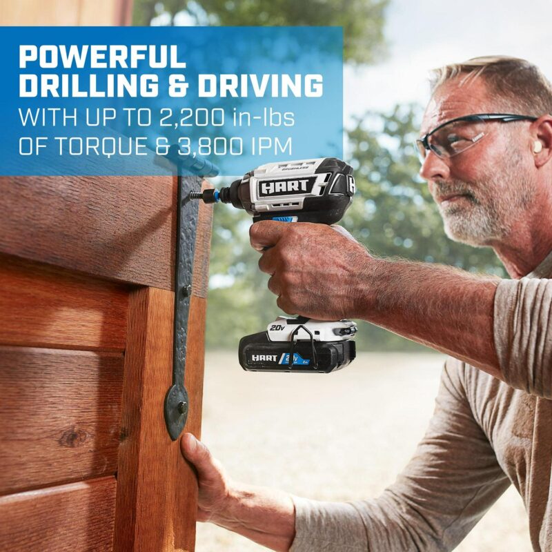 HART 20 Volts 4-Tool Brushless Combo Kit, (1) 2.0Ah and (1) 4.0Ah Lithium-Ion Battery - Image 22