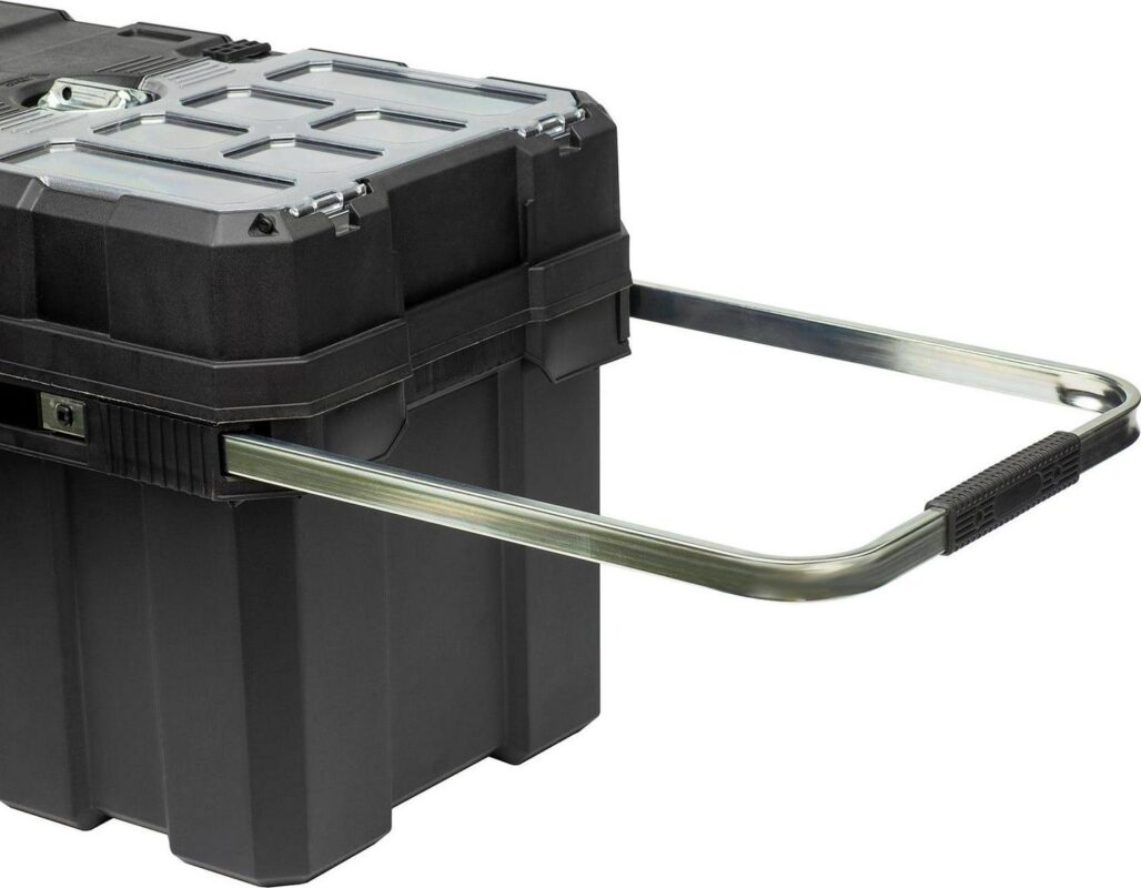 HART 24in Rolling Tool Box, Portable Black Resin Toolbox - Image 3