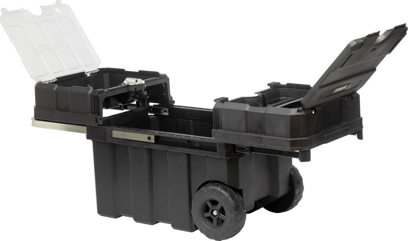 HART 24in Rolling Tool Box, Portable Black Resin Toolbox - Image 5