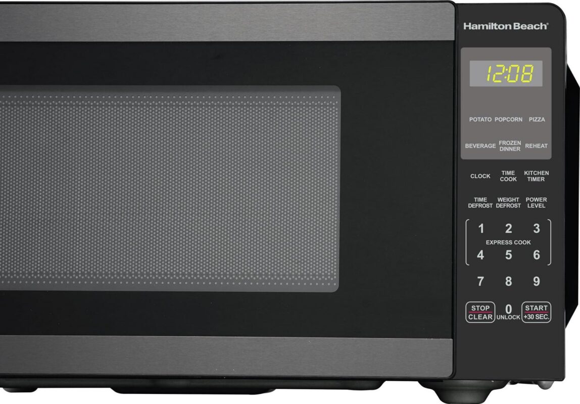 Hamilton Beach 0.9 Cu ft Countertop Microwave Oven, 900 Watts, Black Stainless Steel, New - Image 6