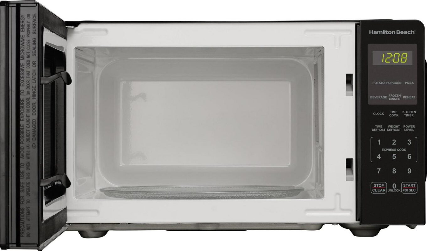Hamilton Beach 0.9 Cu ft Countertop Microwave Oven, 900 Watts, Black Stainless Steel, New - Image 9