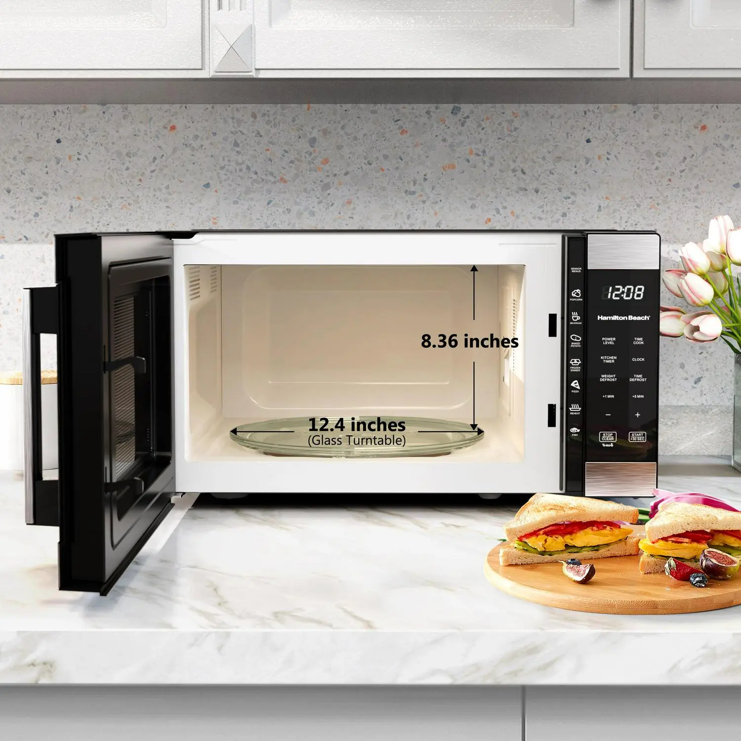 Hamilton Beach 1.6 Cu ft Sensor Cook Countertop Microwave Oven in Stainless Steel, New 8 Hamilton Beach 1.6 Cu ft Sensor Cook Countertop Microwave Oven in Stainless Steel, New - Image 8
