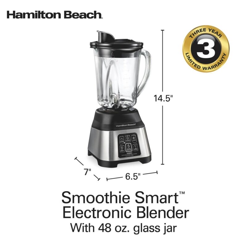 Hamilton Beach Smoothie Smart Blender, 48 oz. Glass Jar, 56202 - Image 10