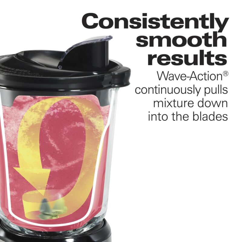 Hamilton Beach Wave Crusher Multi-Function Blender with 40 oz. Glass Jar and 14 Functions for Puree, Ice Crush, Shakes and Smoothies, Stainless Steel, 54221 - Image 4