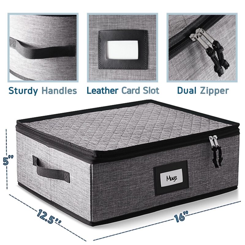 Hearth and Harbor Dinnerware Storage Container Set, Securely Padded (6pc) - Image 7