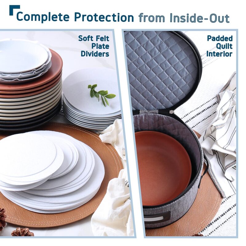 Hearth and Harbor Dinnerware Storage Container Set, Securely Padded (6pc) - Image 4