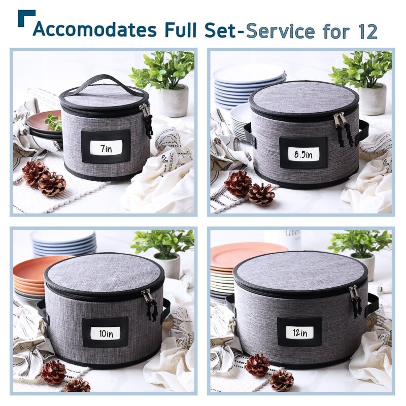Hearth and Harbor Dinnerware Storage Container Set, Securely Padded (8pc) - Image 2