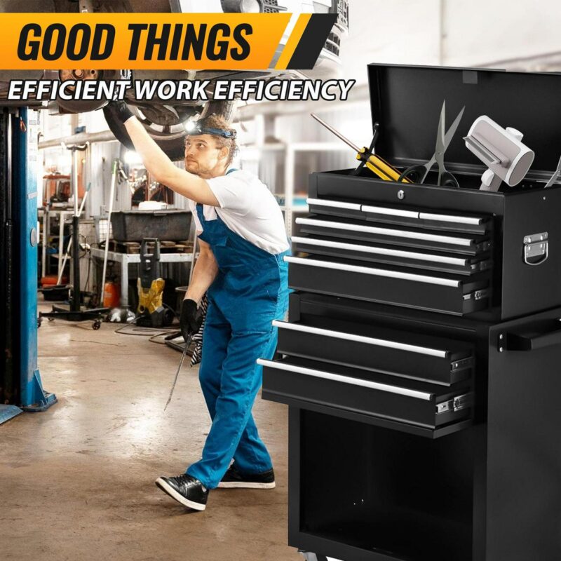High Capacity Rolling Tool Chest with Wheels and Drawers, 8-Drawer Tool Storage Cabinet - Image 3