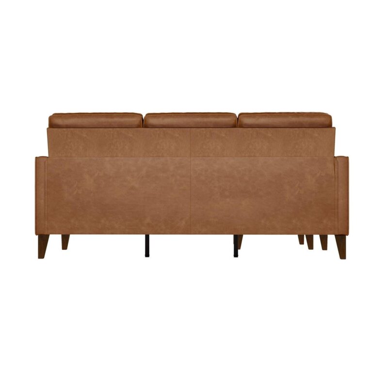 Hillsdale Jianna Faux Leather Reversible Sectional, Saddle Brown - Image 10
