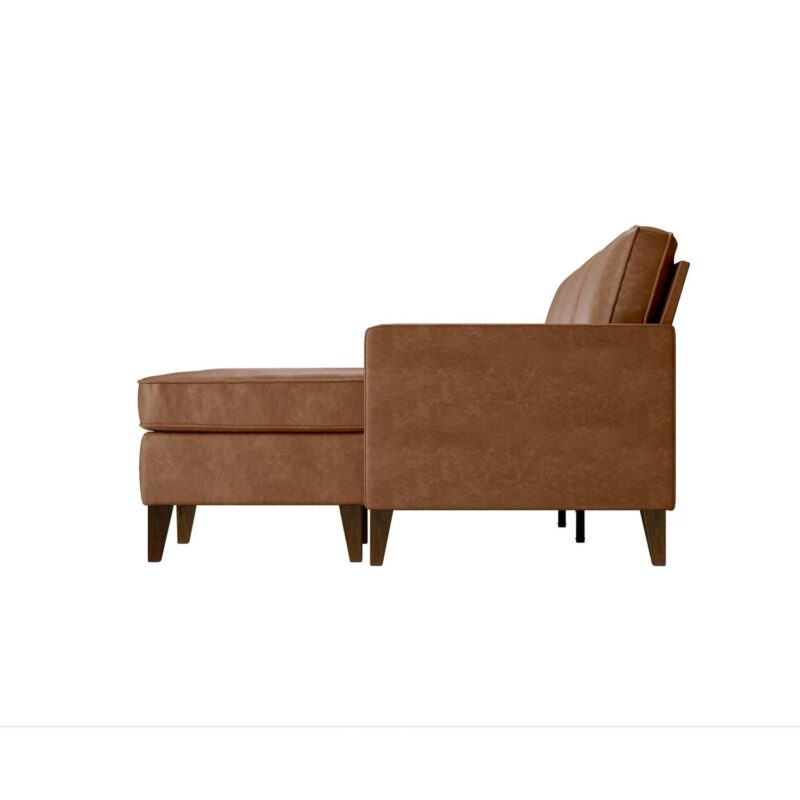 Hillsdale Jianna Faux Leather Reversible Sectional, Saddle Brown - Image 11