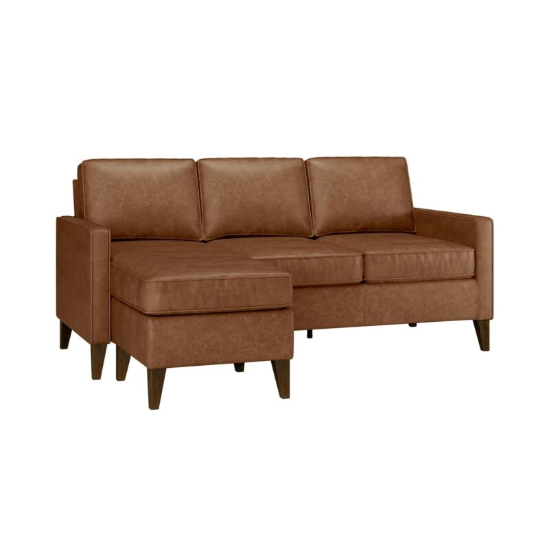 Hillsdale Jianna Faux Leather Reversible Sectional, Saddle Brown - Image 18