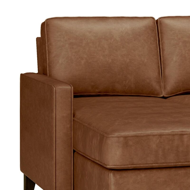 Hillsdale Jianna Faux Leather Reversible Sectional, Saddle Brown - Image 14