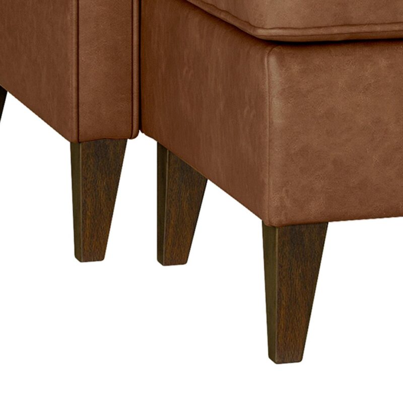Hillsdale Jianna Faux Leather Reversible Sectional, Saddle Brown - Image 15