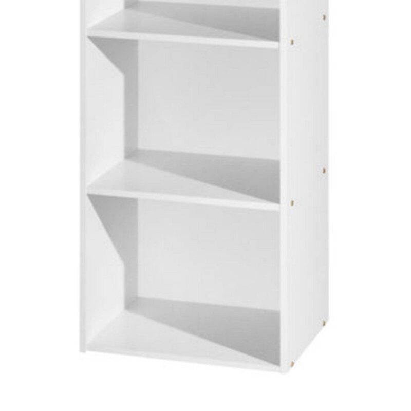 Hodedah 4-Shelf Bookcase, White - Image 3