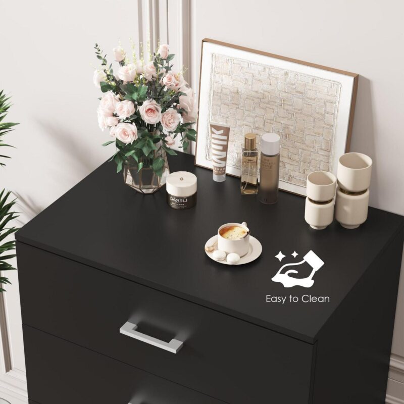 Homfa 5 Drawer Dresser, Vertical Dresser for Bedroom, Black - Image 6