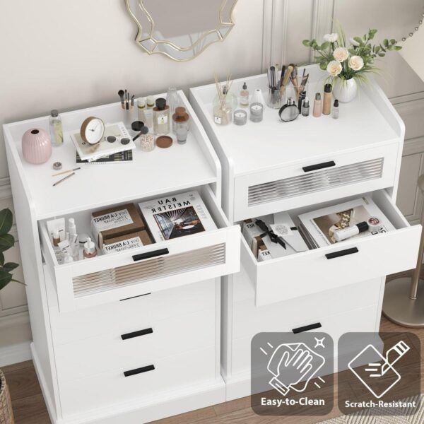 Homfa 5 Drawer White 2c998671b5ea43e2b377a108f59a19a3