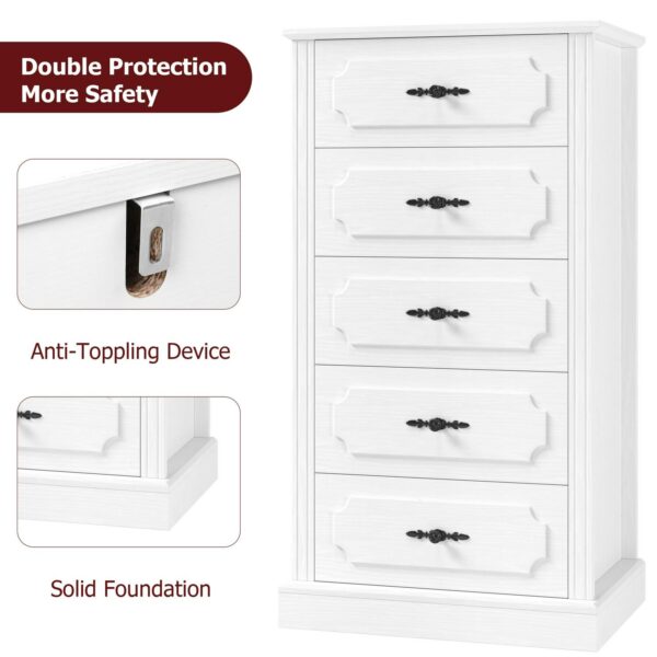 Homfa 5 Drawer White b07be6f0c4509e690aa88fd844fbd49c