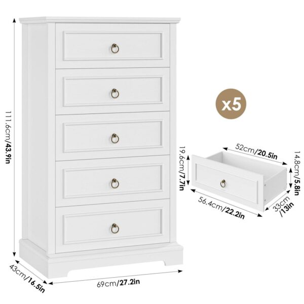 Homfa 5 Drawers Tall 9a2f5ccee37a80ca140ade8a63251b57