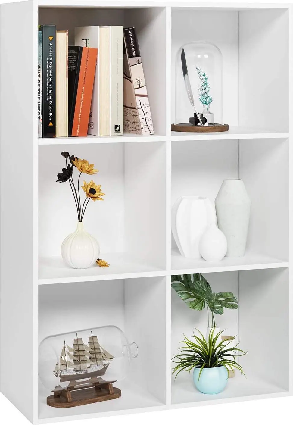 Homfa 6 Cube Bookcase, Storage Cabinet Unit Freestanding Display Stand Shelves, White 1 Homfa 6 Cube Bookcase, Storage Cabinet Unit Freestanding Display Stand Shelves, White