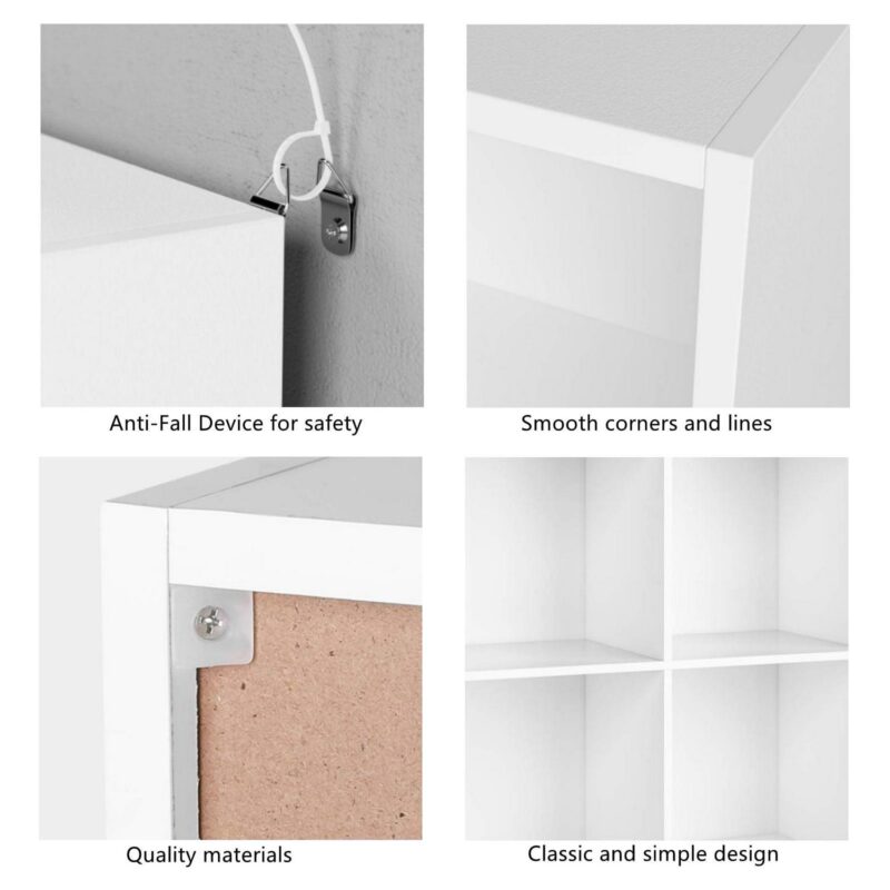 Homfa 6 Cube Bookcase, Storage Cabinet Unit Freestanding Display Stand Shelves, White - Image 5
