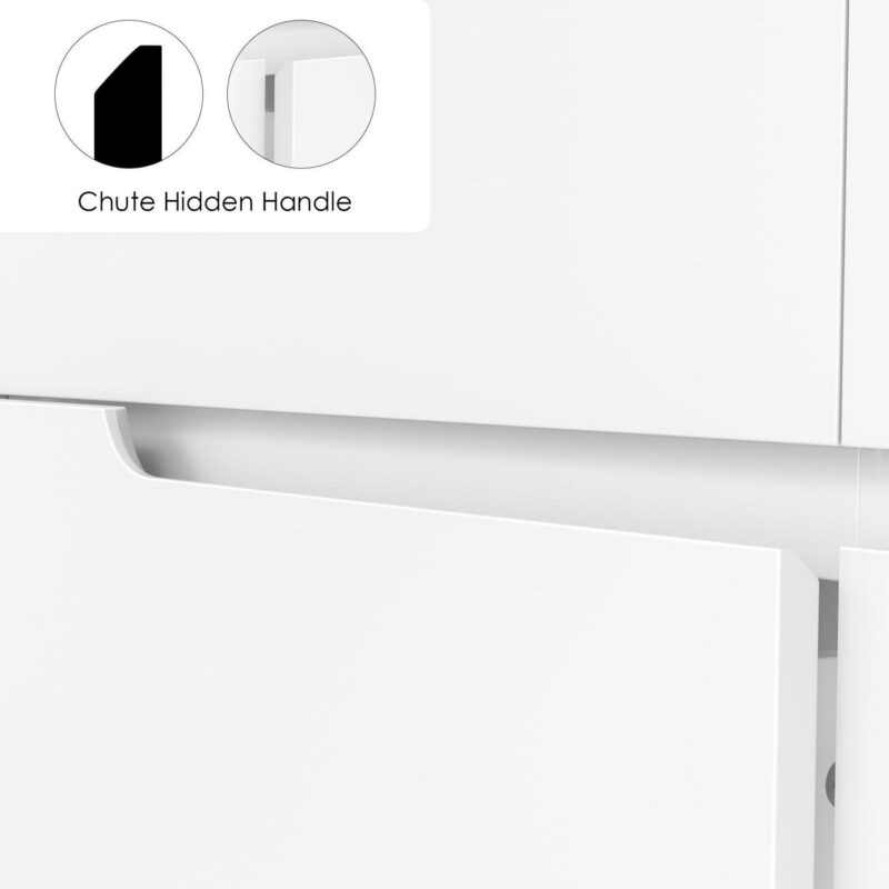 Homfa 6 Drawer White Dresser for Bedroom, Modern Chest of Drawers Wood Storage Cabinet for Living Room Nursery Kitchen Office - Image 5