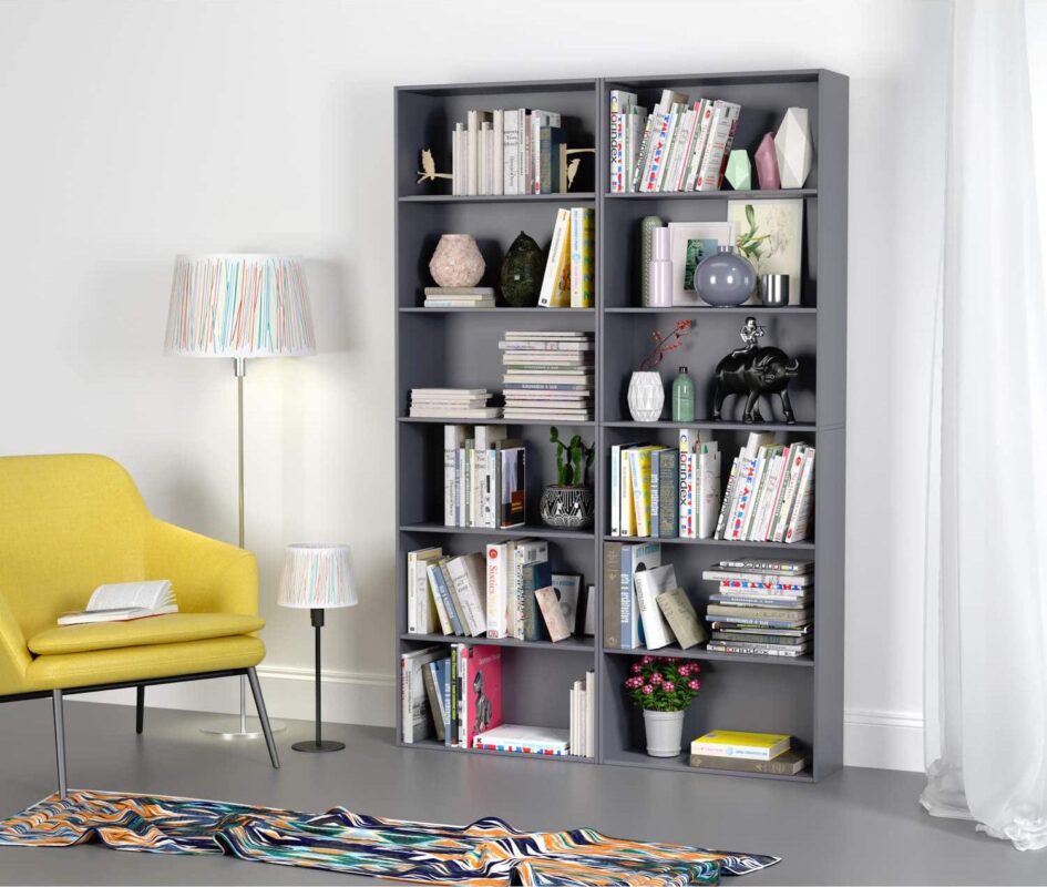 Homfa 6-tier Gray Bookshelf, 70.8  Tall Bookcase, Wood Shelving Unit for Office Living Room - Image 4