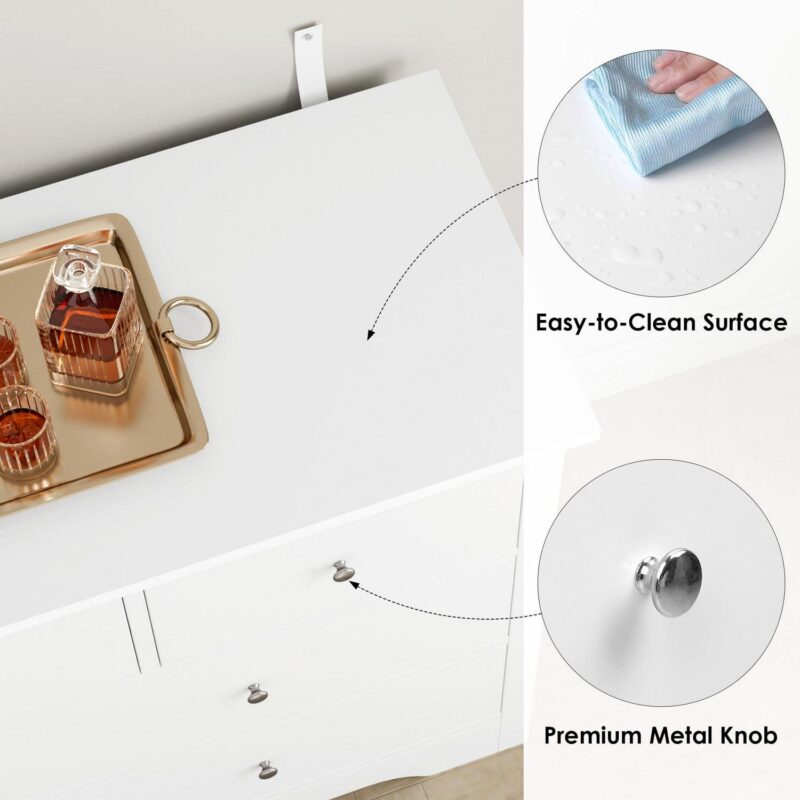 Homfa 7 Drawer White Dresser for Bedroom, Modern Chest of Drawer Wood Storage Cabinet for Entryway Living Room - Image 2