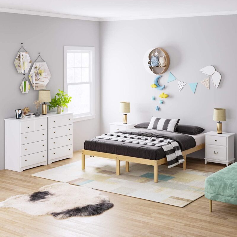 Homfa Dresser Chest, Modern Chest Organizer with 4 Drawers for Bedroom, White Finish - Image 5