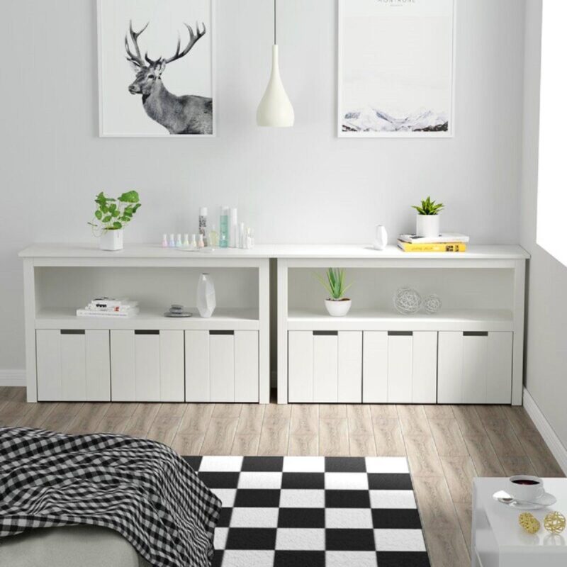 Homfa Kids Toy Storage, Cubes Storage Bins with 3 Drawers, White Toy Box with Shelves and Wheels - Image 4