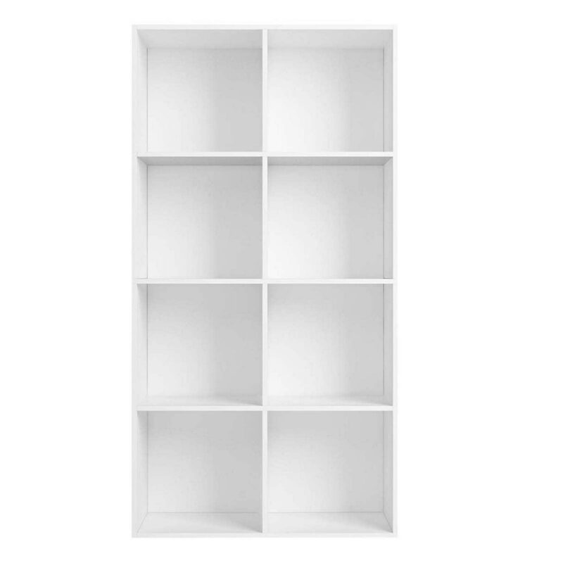 Homfa White Bookcase, 8 Cubes Storage Cabinet Unit Freestanding Display Stand Shelves - Image 4