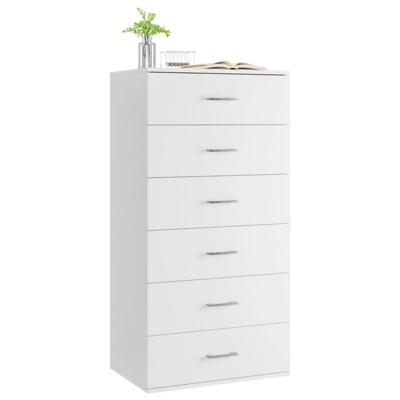 Homfa White Dresser with 6 Drawers, Vertical Chest of Drawers Wood Storage Cabinet for Bedroom Living Room - Image 10