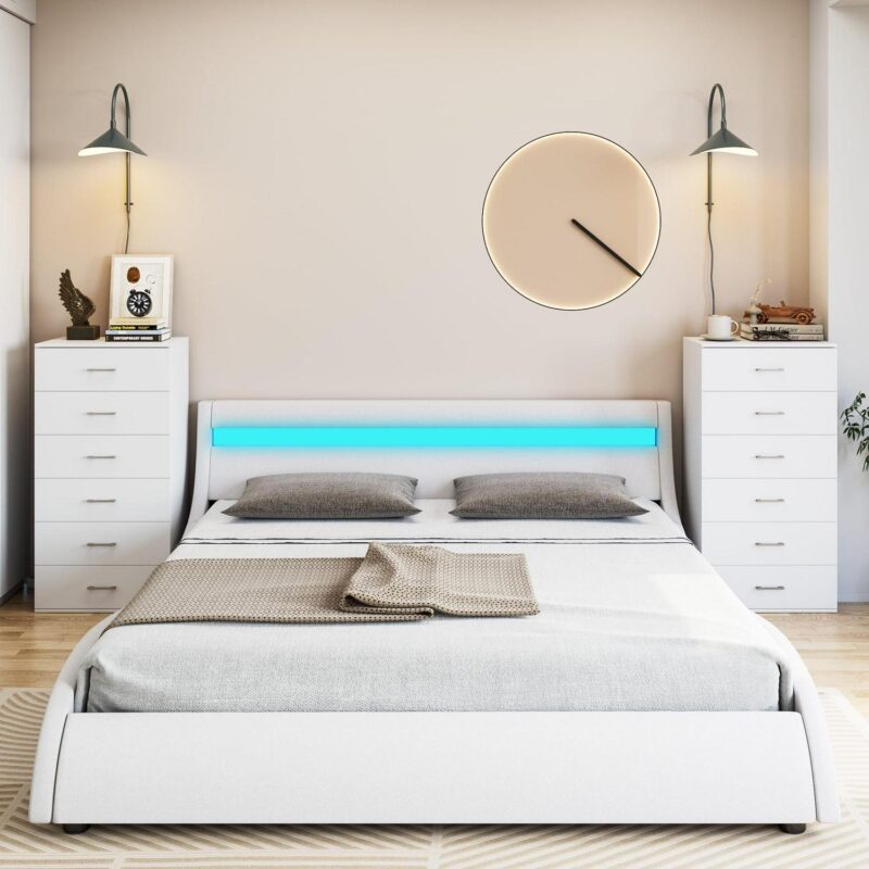 Homfa White Dresser with 6 Drawers, Vertical Chest of Drawers Wood Storage Cabinet for Bedroom Living Room - Image 13