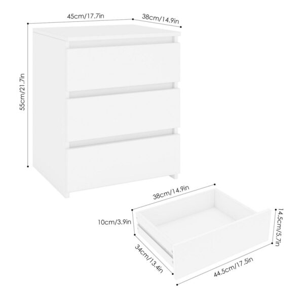 Homfa White Nightsta 68badb1911cda7cf9351d6aa88a8f5d3
